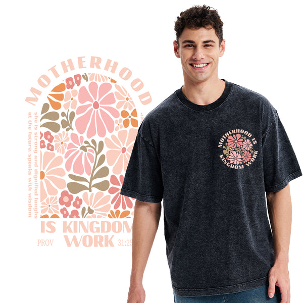 Motherhood Is Kingdom Work Christian Washed T-Shirt
