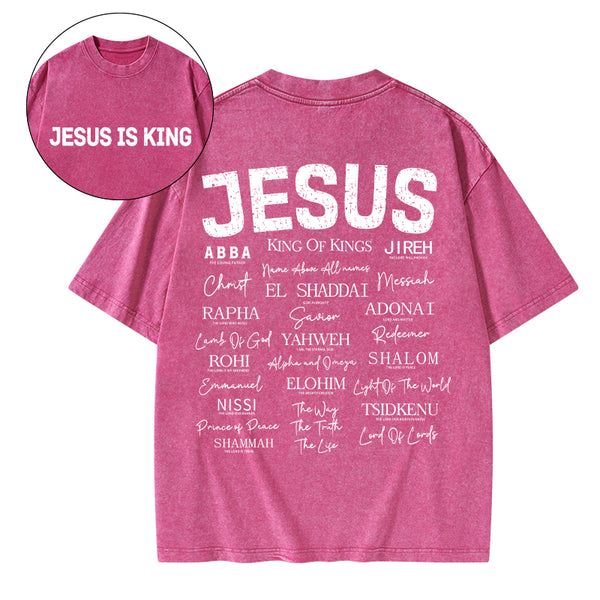 Names Of Jesus Christian Washed T-Shirt