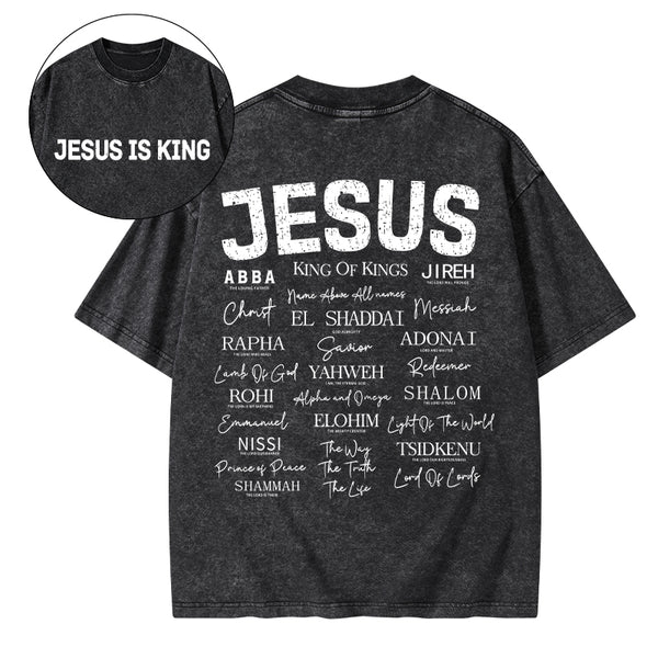 Names Of Jesus Christian Washed T-Shirt