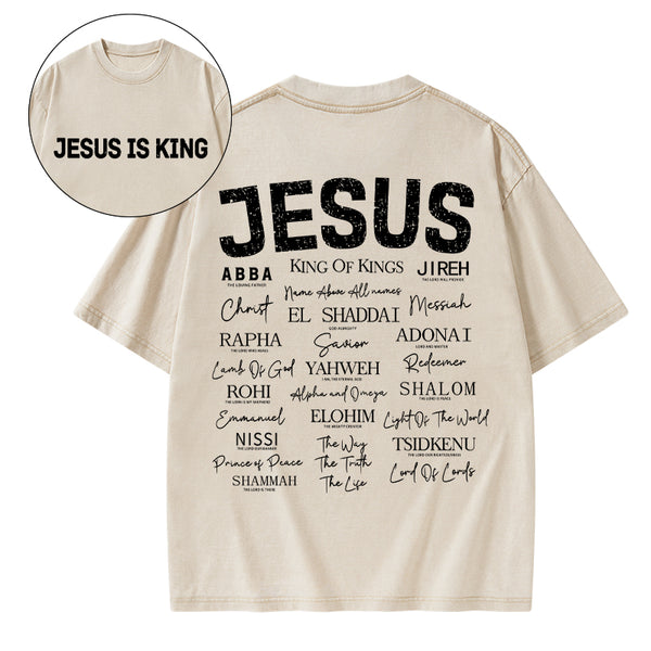 Names Of Jesus Christian Washed T-Shirt