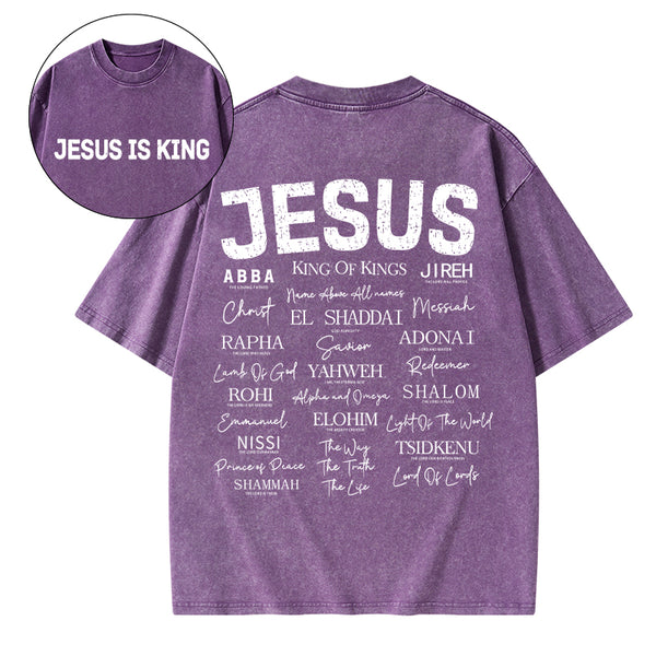 Names Of Jesus Christian Washed T-Shirt