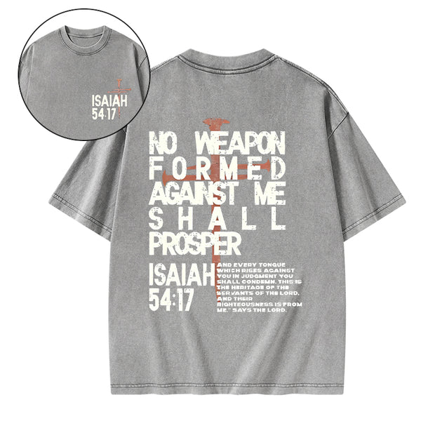 No Weapon Christian Washed T-Shirt