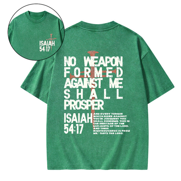 No Weapon Christian Washed T-Shirt