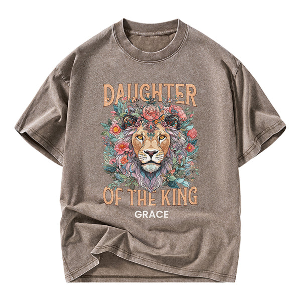 Personalized Daughter Of The King Christian Washed T-Shirt