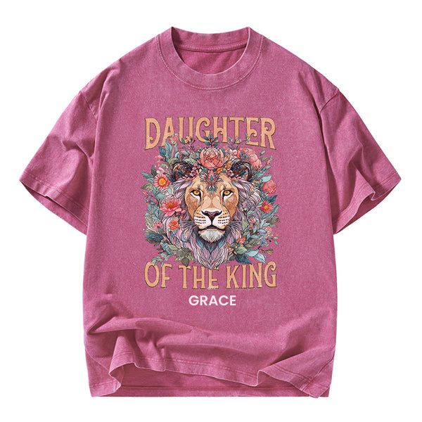 Personalized Daughter Of The King Christian Washed T-Shirt