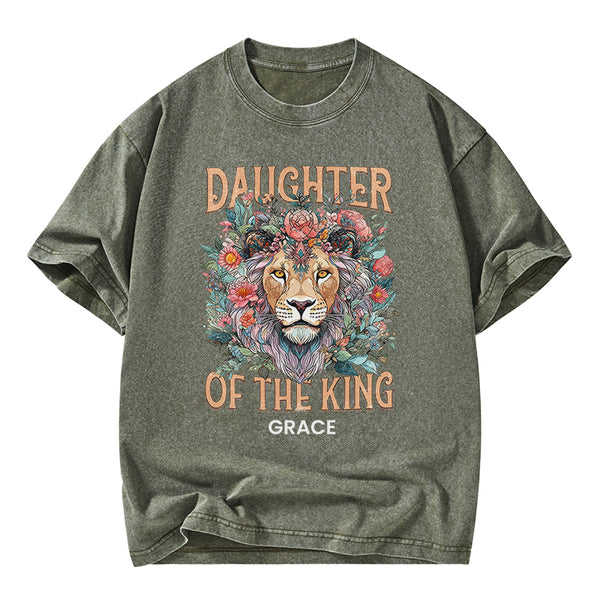 Personalized Daughter Of The King Christian Washed T-Shirt