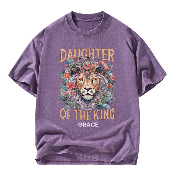 Personalized Daughter Of The King Christian Washed T-Shirt