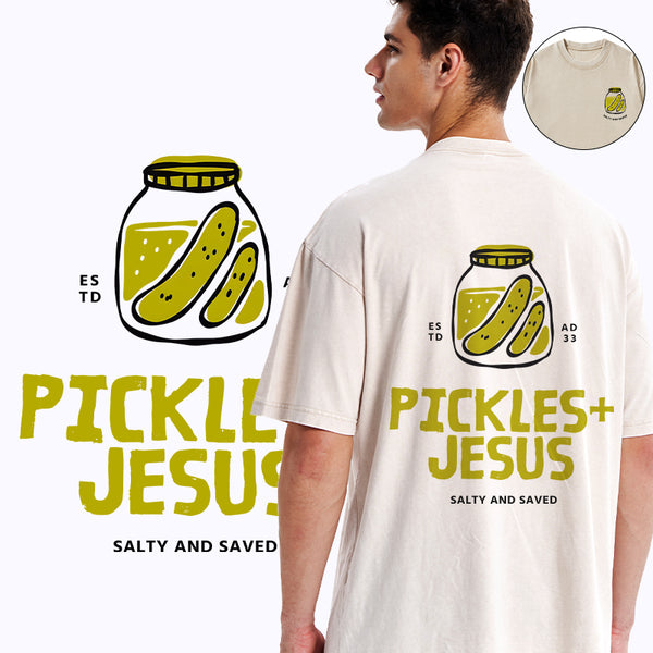 Pickles And Jesus Christian Washed T-Shirt